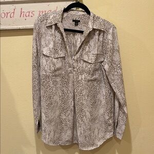 Animal Print Button-Up Blouse